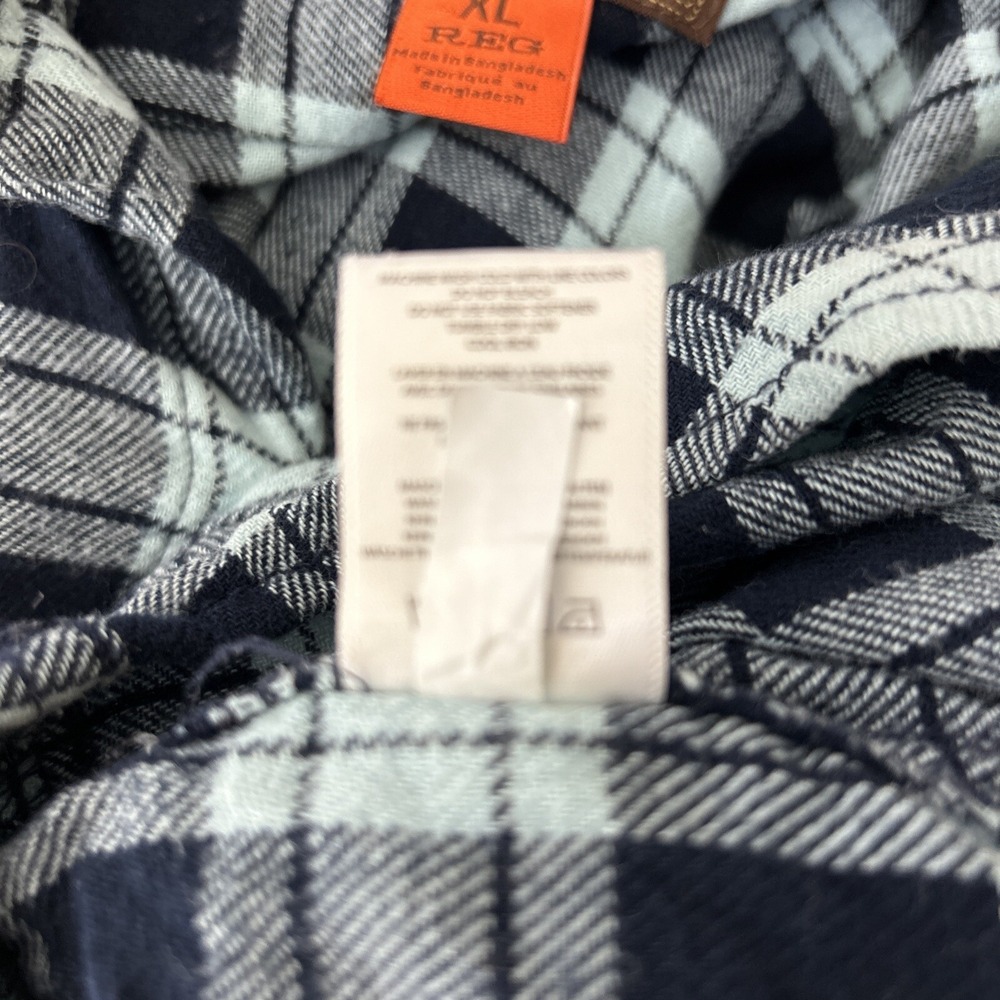 Ranch Tough Flannel Shirt Men Size XL‎ Western Light Blue Black Plaid Button - Picture 7 of 7